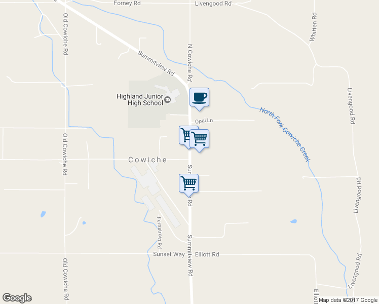 map of restaurants, bars, coffee shops, grocery stores, and more near 90 Cowiche City Rd in Yakima