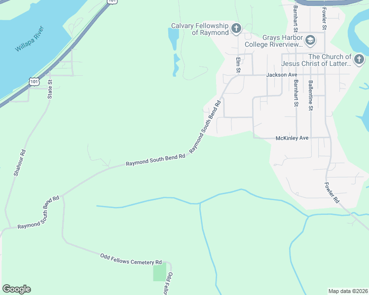 map of restaurants, bars, coffee shops, grocery stores, and more near 1425 Raymond South Bend Road in Raymond