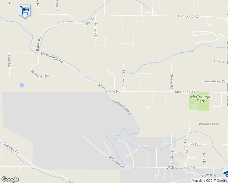 map of restaurants, bars, coffee shops, grocery stores, and more near 1003 McGonagle Road in Selah