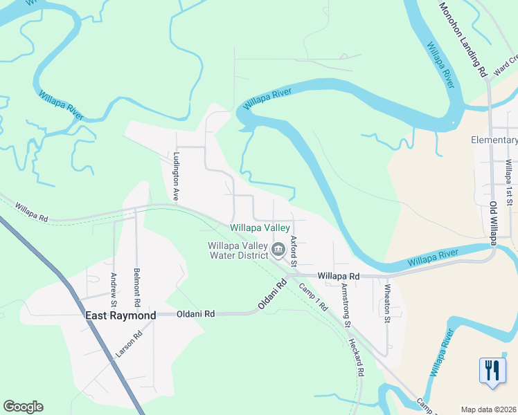 map of restaurants, bars, coffee shops, grocery stores, and more near 4004 Marshall Street in Raymond