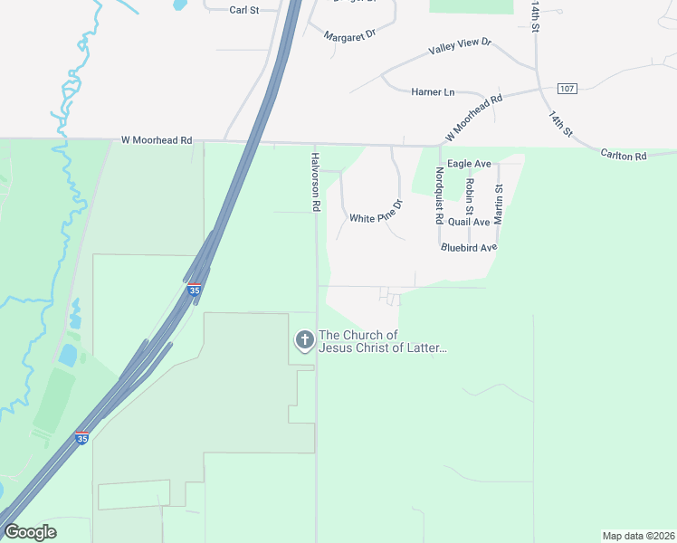 map of restaurants, bars, coffee shops, grocery stores, and more near 1593 Evergreen Drive in Cloquet
