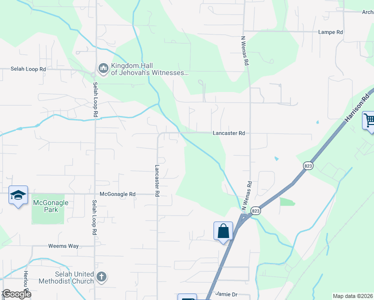 map of restaurants, bars, coffee shops, grocery stores, and more near 753-777 Lancaster Rd in Selah