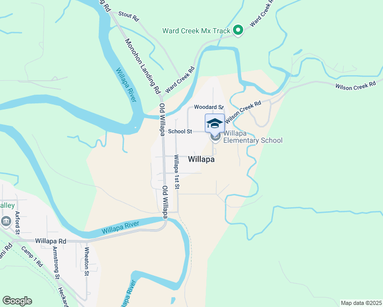 map of restaurants, bars, coffee shops, grocery stores, and more near 855 Willapa 1st Street in Raymond