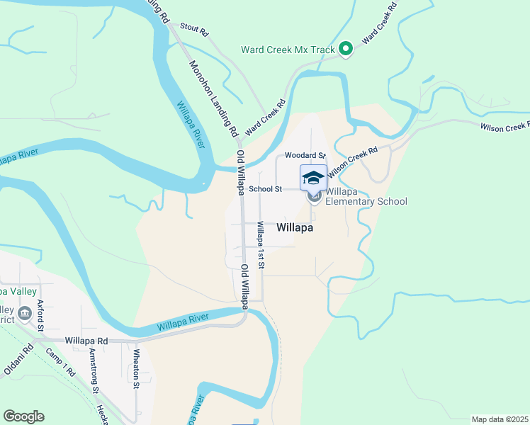 map of restaurants, bars, coffee shops, grocery stores, and more near 855 Willapa 1st Street in Raymond