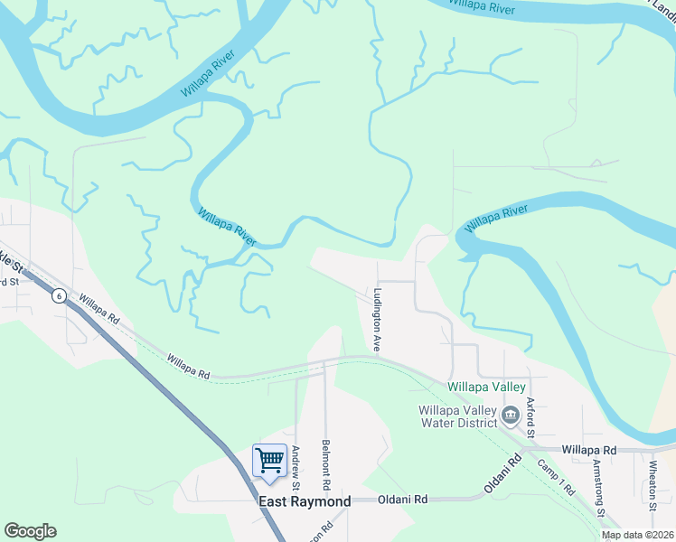 map of restaurants, bars, coffee shops, grocery stores, and more near 3491 Louderback Avenue in Raymond