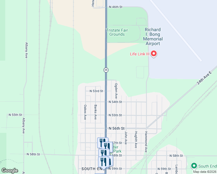 map of restaurants, bars, coffee shops, grocery stores, and more near in Superior