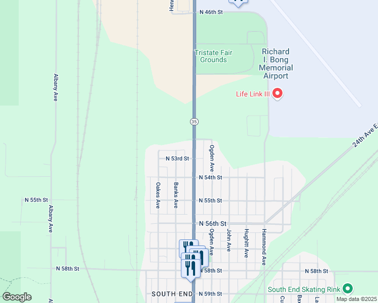 map of restaurants, bars, coffee shops, grocery stores, and more near in Superior