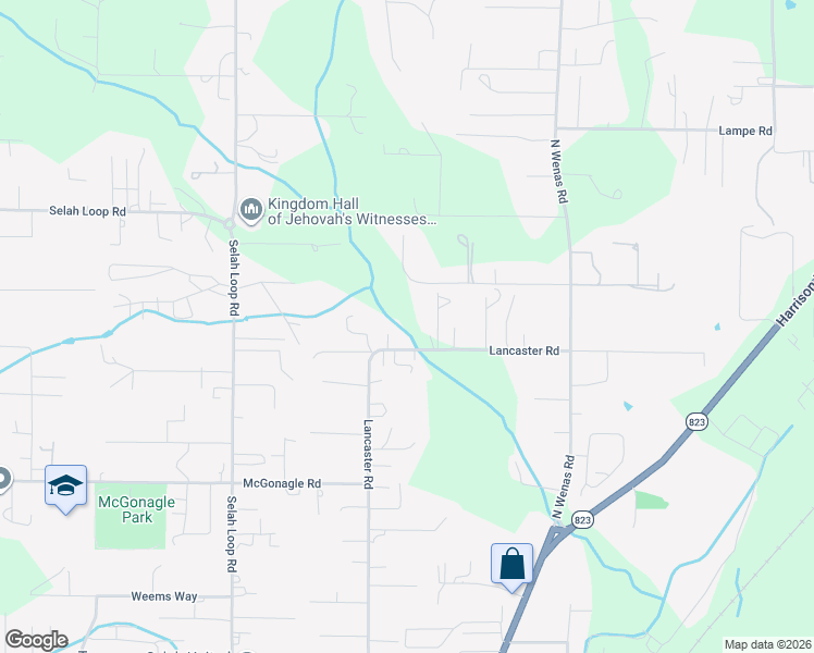 map of restaurants, bars, coffee shops, grocery stores, and more near 880 Lancaster Rd in Selah