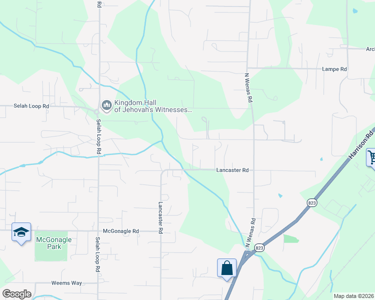 map of restaurants, bars, coffee shops, grocery stores, and more near 880 Lancaster Rd in Selah