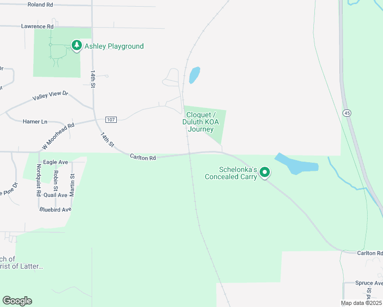 map of restaurants, bars, coffee shops, grocery stores, and more near 1468 Carlton Road in Cloquet
