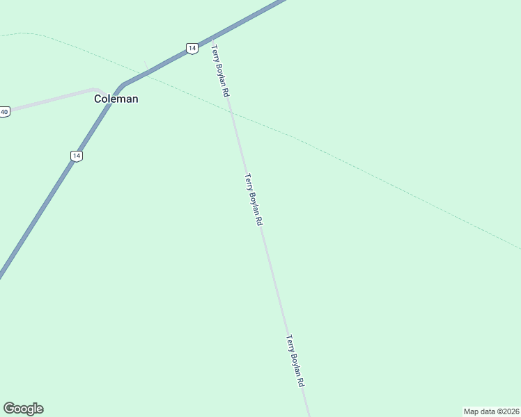 map of restaurants, bars, coffee shops, grocery stores, and more near 165 Terry Boylan Road in Coleman