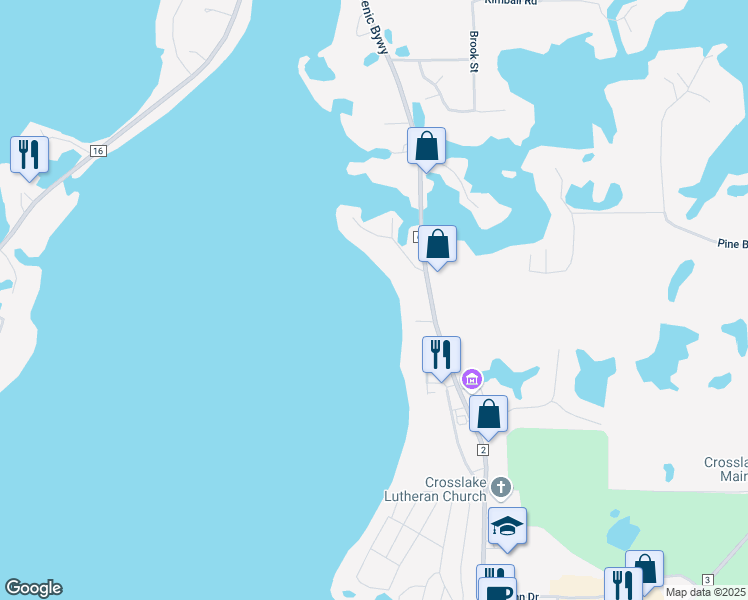 map of restaurants, bars, coffee shops, grocery stores, and more near 36403 County Road 66 in Crosslake