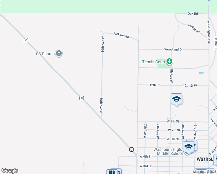 map of restaurants, bars, coffee shops, grocery stores, and more near in Washburn