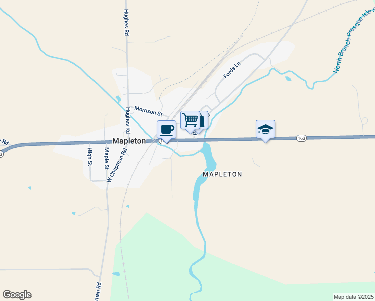 map of restaurants, bars, coffee shops, grocery stores, and more near 1702 Main Street in Mapleton