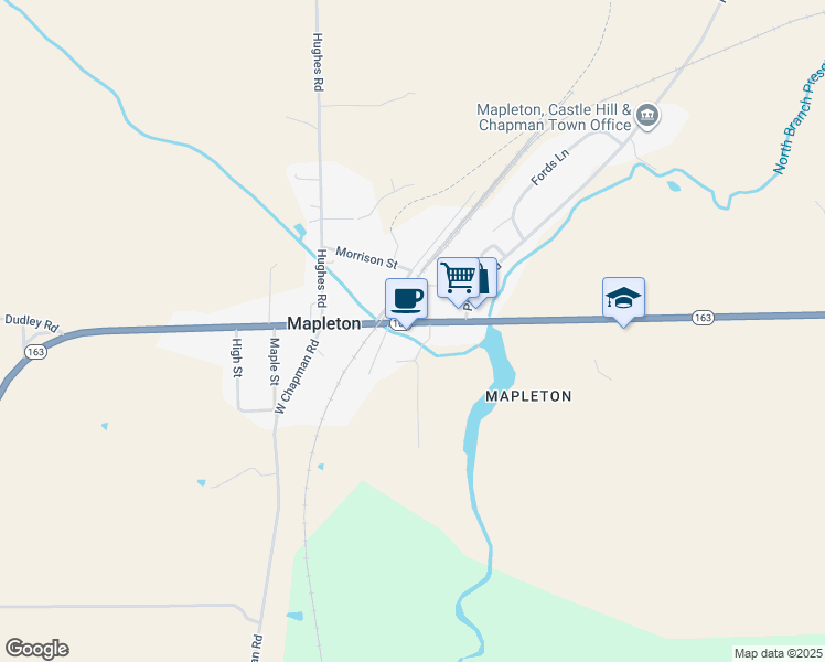 map of restaurants, bars, coffee shops, grocery stores, and more near 1718 Main Street in Mapleton