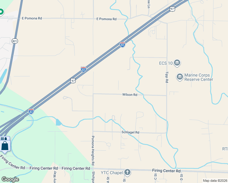 map of restaurants, bars, coffee shops, grocery stores, and more near 131 Wilson Road in Yakima