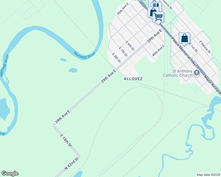 map of restaurants, bars, coffee shops, grocery stores, and more near 1017 39th Avenue East in Superior