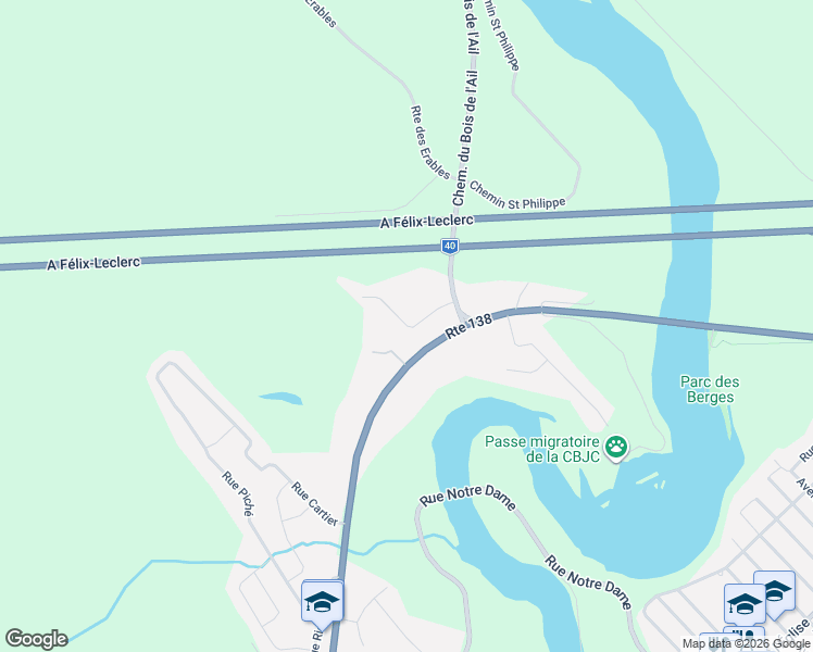 map of restaurants, bars, coffee shops, grocery stores, and more near Rue Hardy in Cap-Santé