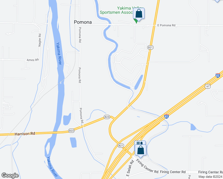 map of restaurants, bars, coffee shops, grocery stores, and more near 171 Pomona Rd in Yakima
