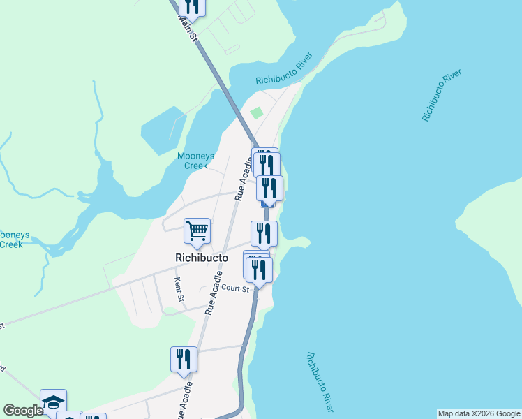 map of restaurants, bars, coffee shops, grocery stores, and more near 9402 Rue Main in Richibouctou