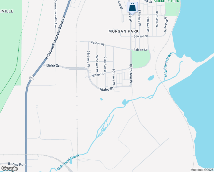 map of restaurants, bars, coffee shops, grocery stores, and more near 1462 91st Avenue West in Duluth