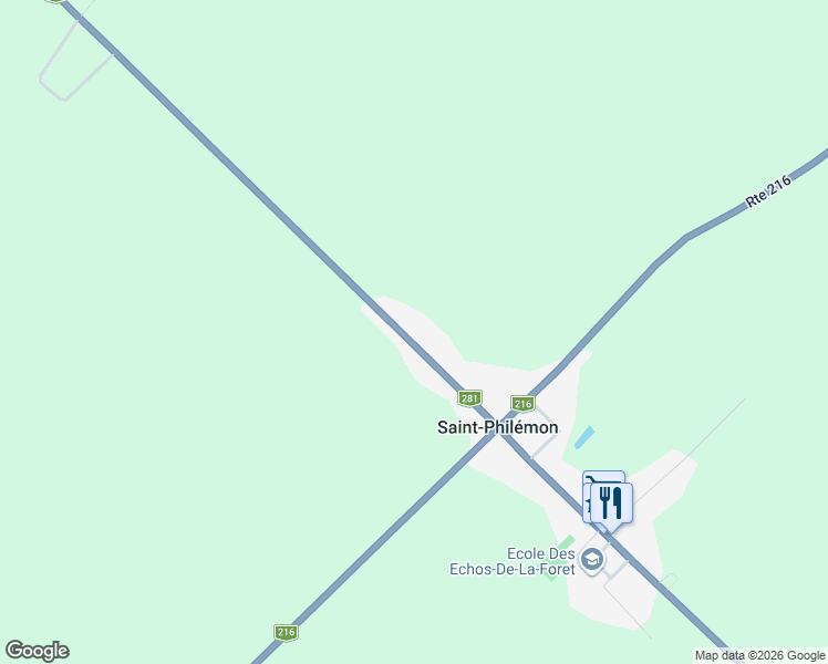 map of restaurants, bars, coffee shops, grocery stores, and more near 1211 Rue Principale in Saint-Philémon