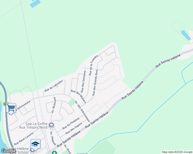 map of restaurants, bars, coffee shops, grocery stores, and more near Rue des Gadelles in Levis