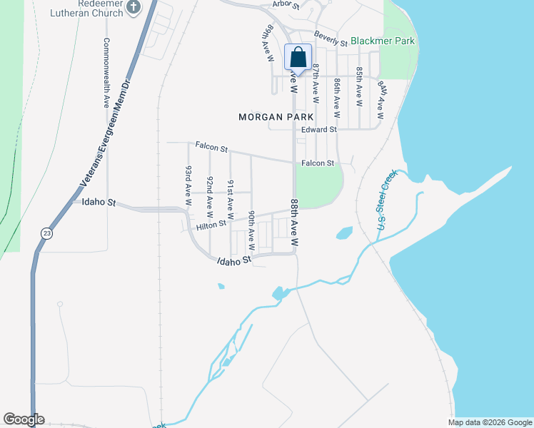 map of restaurants, bars, coffee shops, grocery stores, and more near 8925 Hilton Street in Duluth