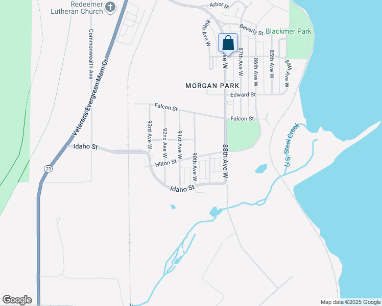 map of restaurants, bars, coffee shops, grocery stores, and more near 9002 Hilton Street in Duluth