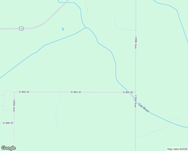map of restaurants, bars, coffee shops, grocery stores, and more near 15634 318th Street in Menahga