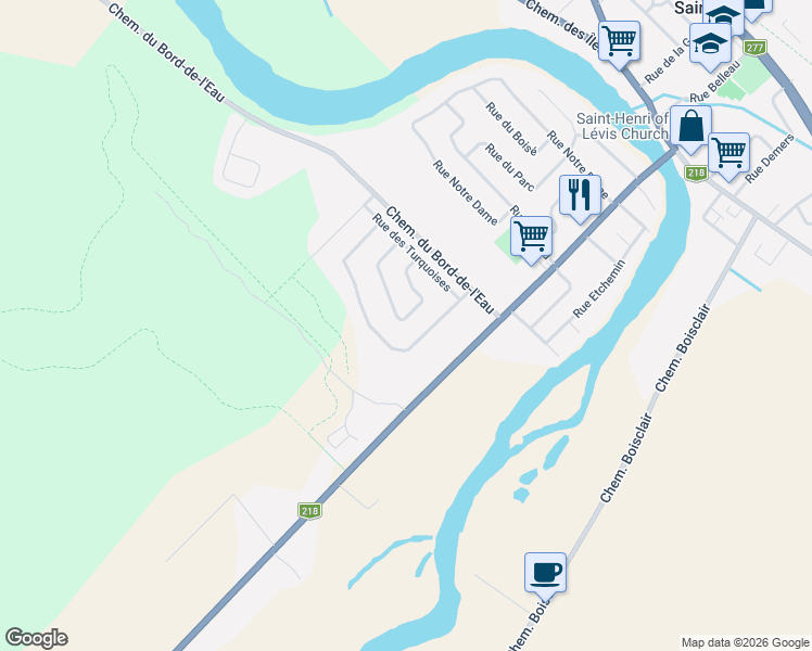 map of restaurants, bars, coffee shops, grocery stores, and more near 59 Rue des Serpentines in Saint-Henri