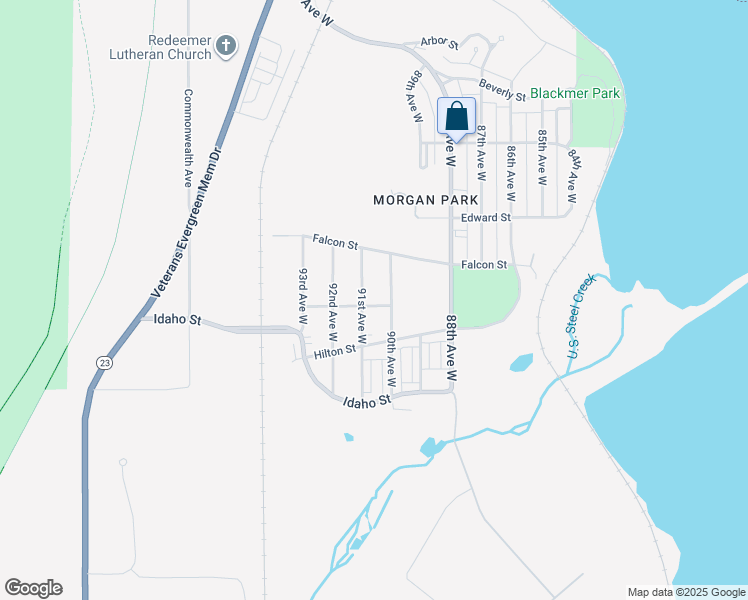 map of restaurants, bars, coffee shops, grocery stores, and more near 1304 Grace Street in Duluth