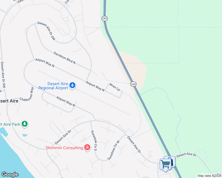 map of restaurants, bars, coffee shops, grocery stores, and more near 448 Airport Way in Mattawa