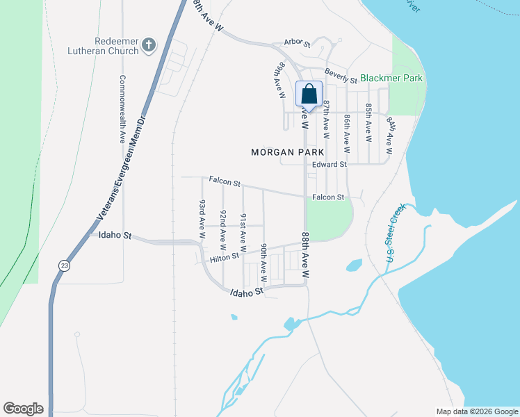 map of restaurants, bars, coffee shops, grocery stores, and more near 1304 Grace Street in Duluth