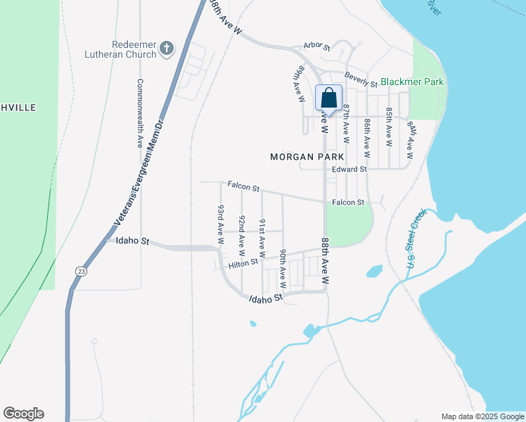 map of restaurants, bars, coffee shops, grocery stores, and more near 1304 Grace Street in Duluth