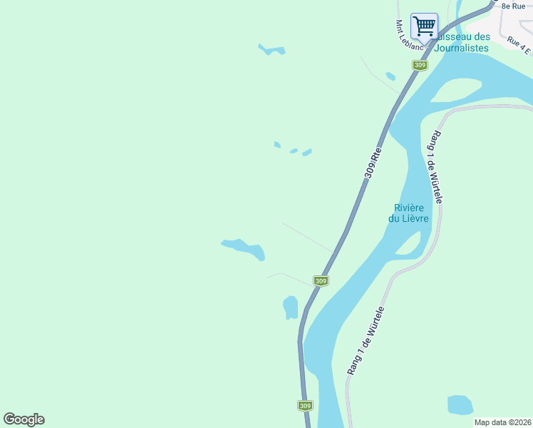 map of restaurants, bars, coffee shops, grocery stores, and more near Québec 309 in Antoine-Labelle