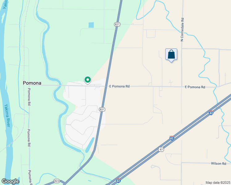 map of restaurants, bars, coffee shops, grocery stores, and more near 941 Washington 821 in Yakima