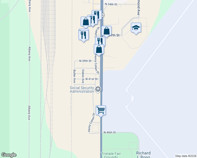 map of restaurants, bars, coffee shops, grocery stores, and more near in Superior