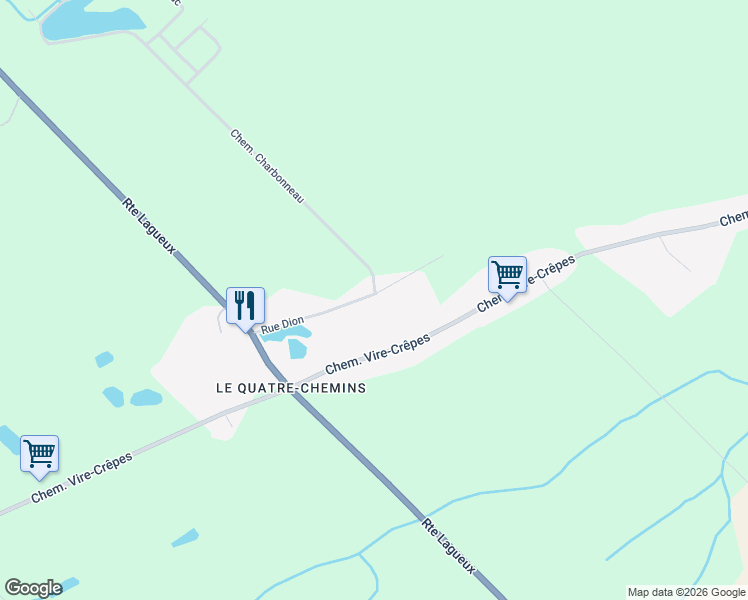 map of restaurants, bars, coffee shops, grocery stores, and more near 1191 Chemin Dion in Saint-Nicolas