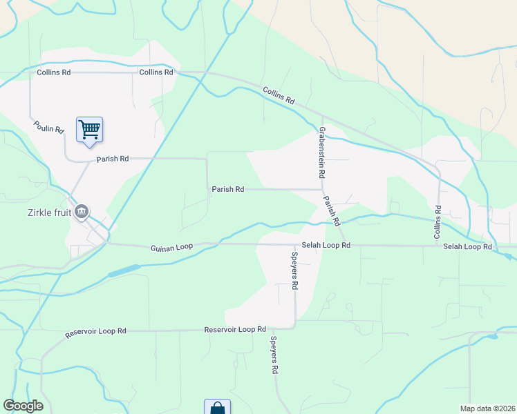 map of restaurants, bars, coffee shops, grocery stores, and more near 71 Guinan Loop in Selah