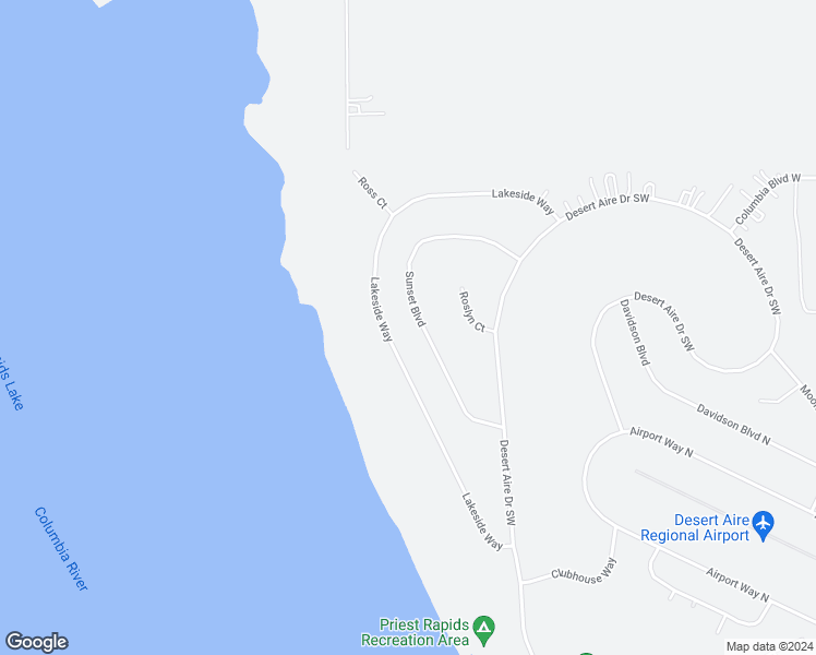 map of restaurants, bars, coffee shops, grocery stores, and more near 610 Sunset Boulevard in Mattawa