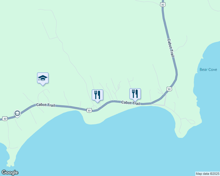 map of restaurants, bars, coffee shops, grocery stores, and more near 17 5602 Road in Ingonish Beach