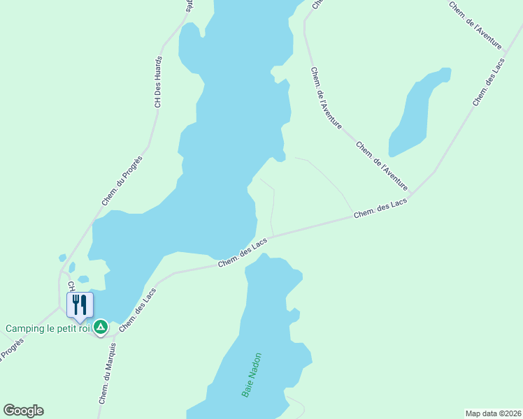map of restaurants, bars, coffee shops, grocery stores, and more near Chemin des Lacs in Laurentides