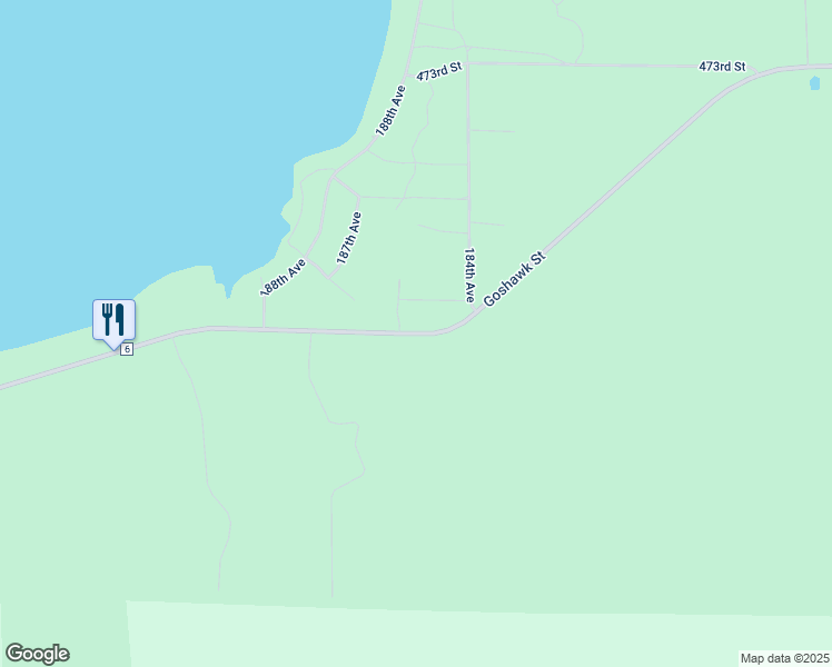 map of restaurants, bars, coffee shops, grocery stores, and more near 18482 Goshawk Street in McGregor