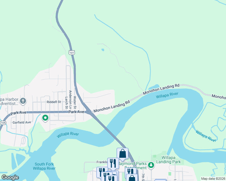 map of restaurants, bars, coffee shops, grocery stores, and more near 2257 Bush Avenue in Raymond