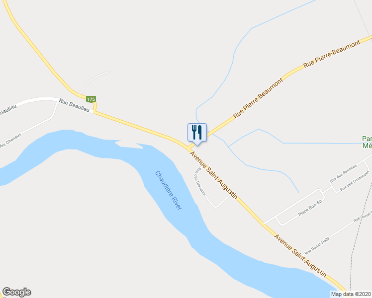 map of restaurants, bars, coffee shops, grocery stores, and more near 2995 Rue Beaulieu in Lévis