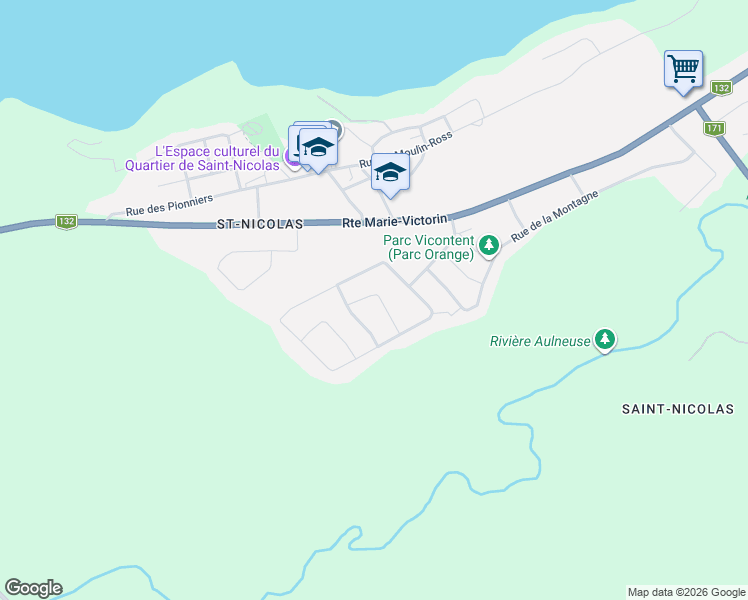 map of restaurants, bars, coffee shops, grocery stores, and more near 1497 Rue des Bachons in Saint-Nicolas