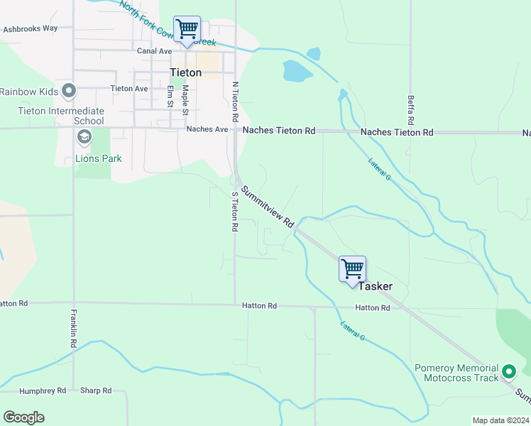 map of restaurants, bars, coffee shops, grocery stores, and more near 19630 Summitview Rd in Tieton