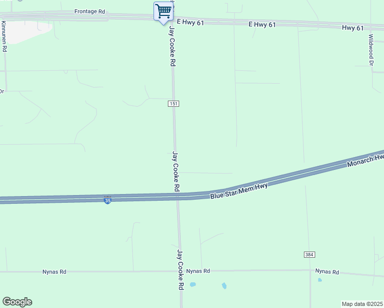map of restaurants, bars, coffee shops, grocery stores, and more near 64 Jay Cooke Road in Esko