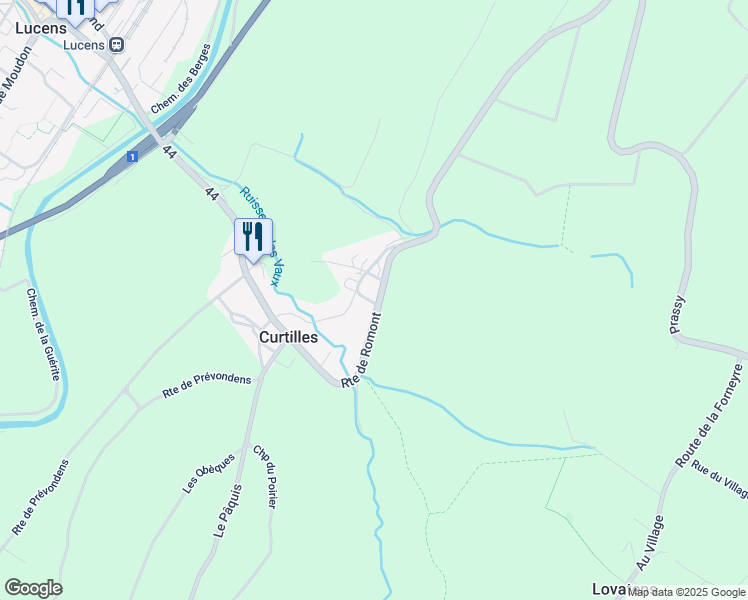 map of restaurants, bars, coffee shops, grocery stores, and more near in Curtilles